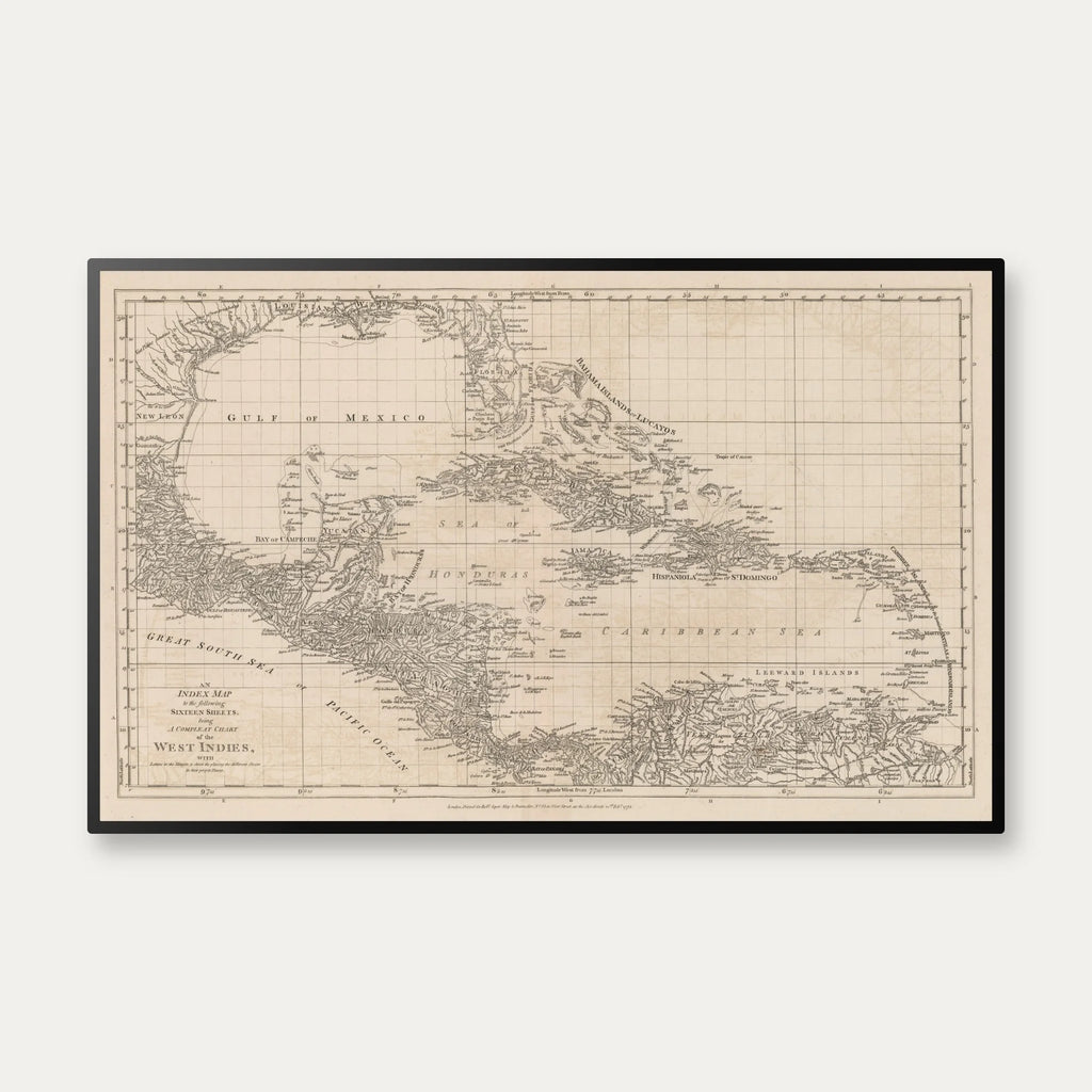 Chart West Indies 1775 - Atlas - 80×50 cm – billede 1