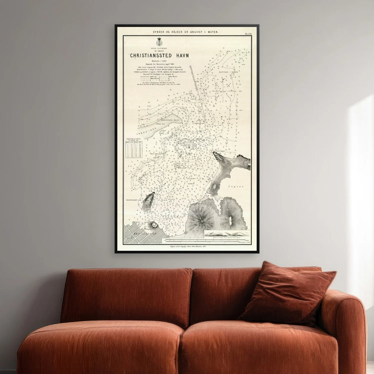 Christianssted Havn 1907 - Søkort - 50×79 cm – billede 2