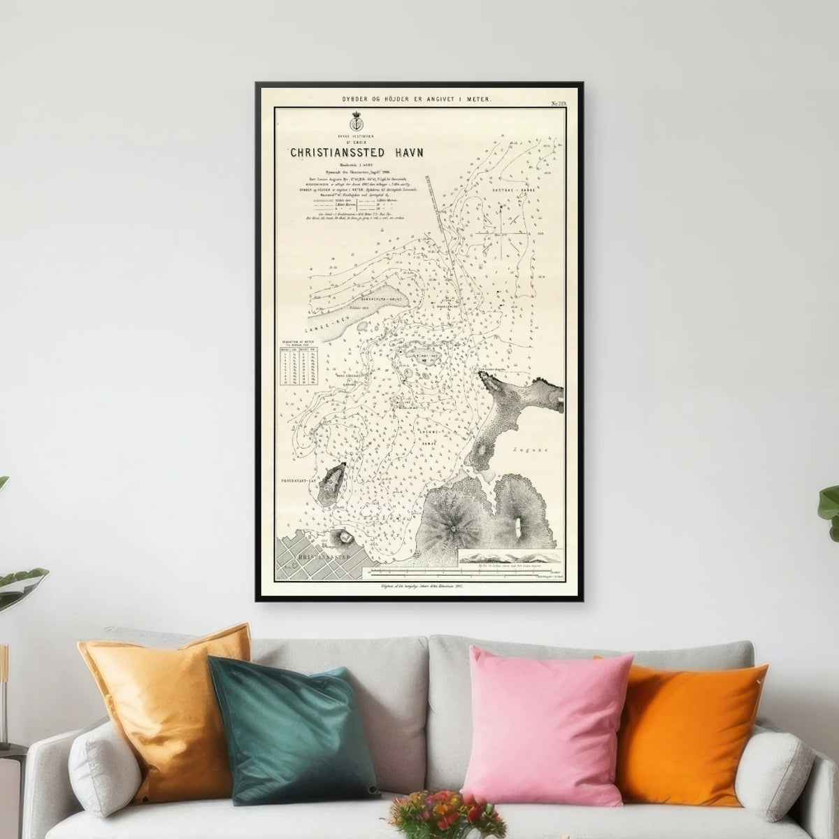 Christianssted Havn 1907 - Søkort - 50×79 cm – billede 3