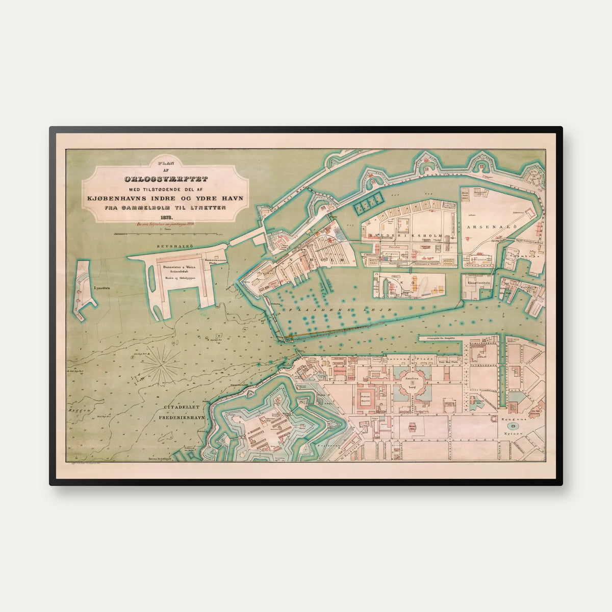 Orlogsværftet 1878 - Københavns Havn - Kort – billede 1