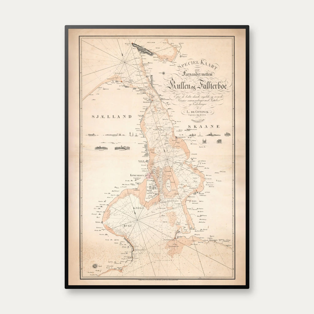 Farvandet Kullen Falsterbo 1830 - Kort – billede 1