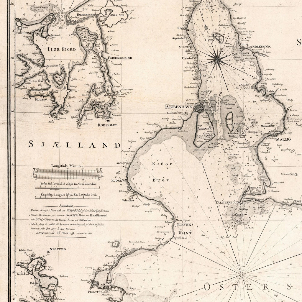 Øresund Sundet Danmark Sverige 1804 - Kort – billede 4