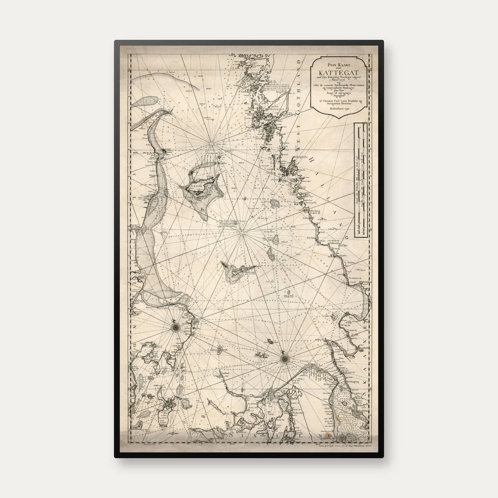 Kattegat 1790 - Søkort - 60×93 cm – billede 1