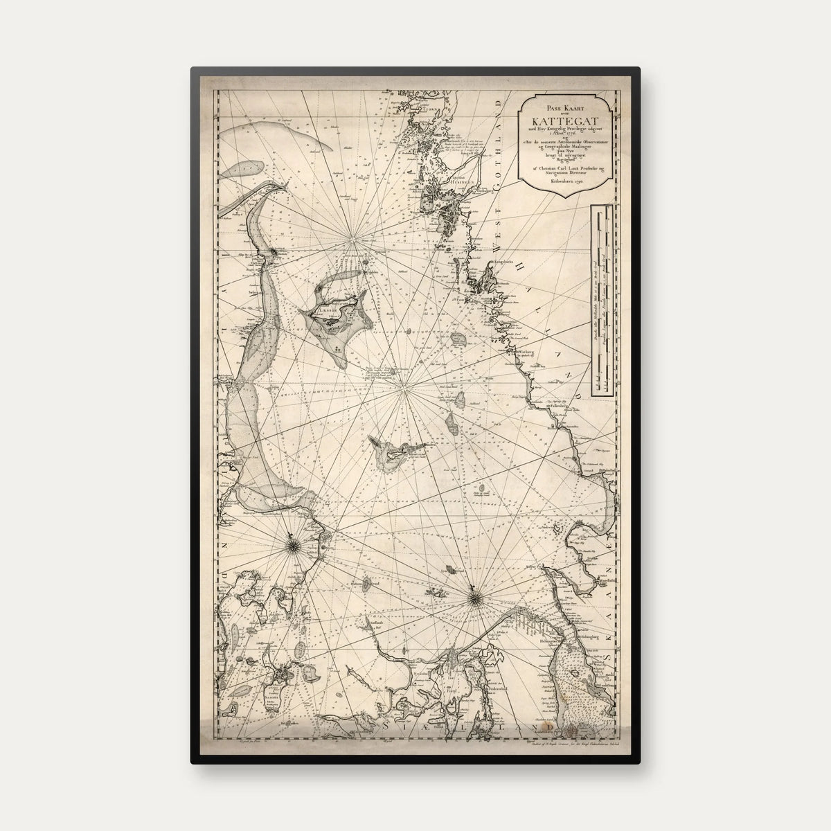 Kattegat 1790 - Søkort - 60×93 cm – billede 1