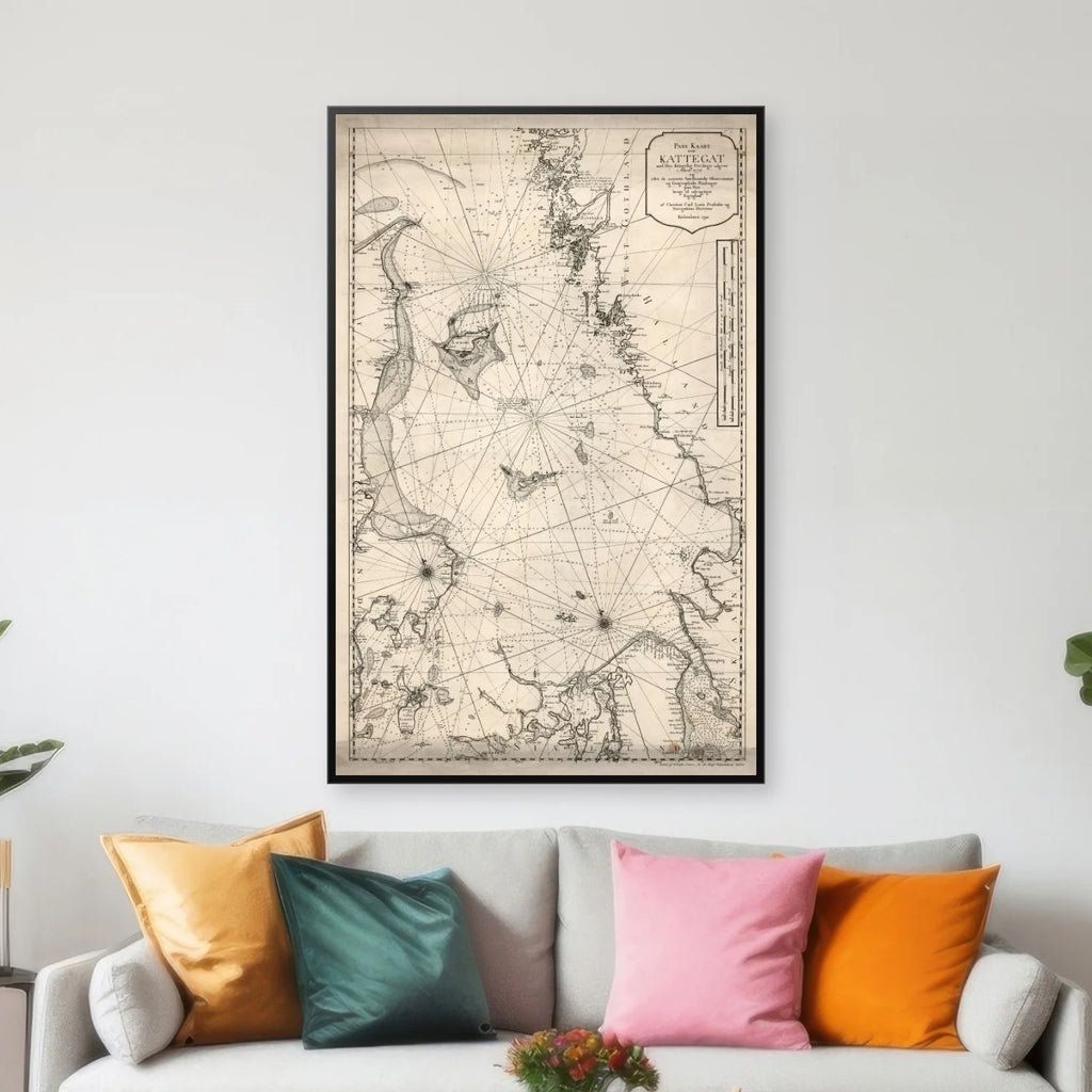 Kattegat 1790 - Søkort - 60×93 cm – billede 3