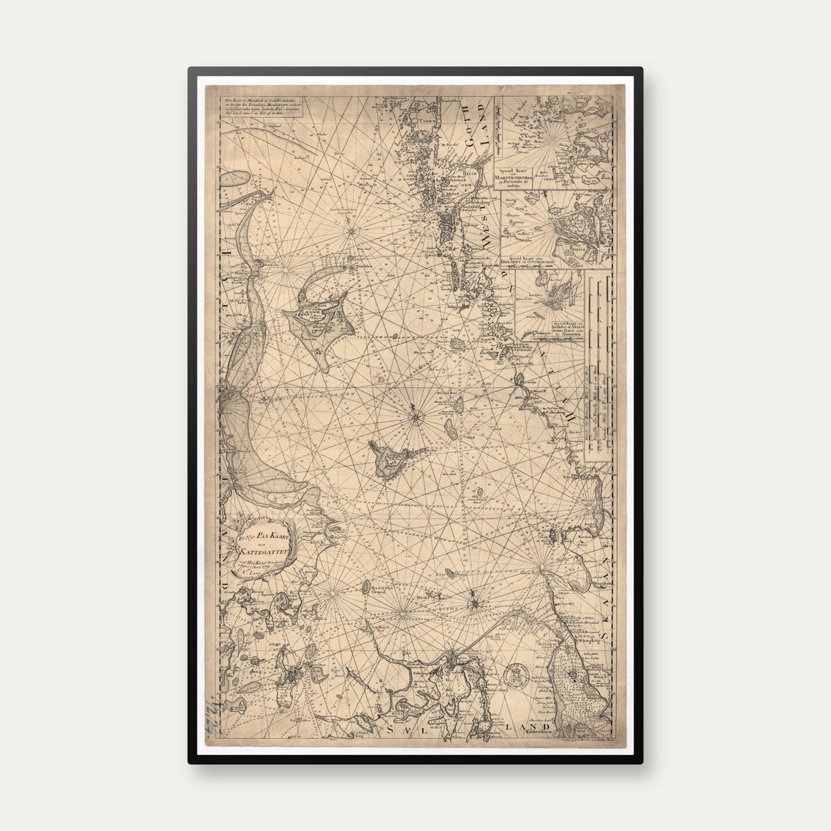Kaart over Kattegattet 1776 - Søkort - 60×92 cm – billede 1