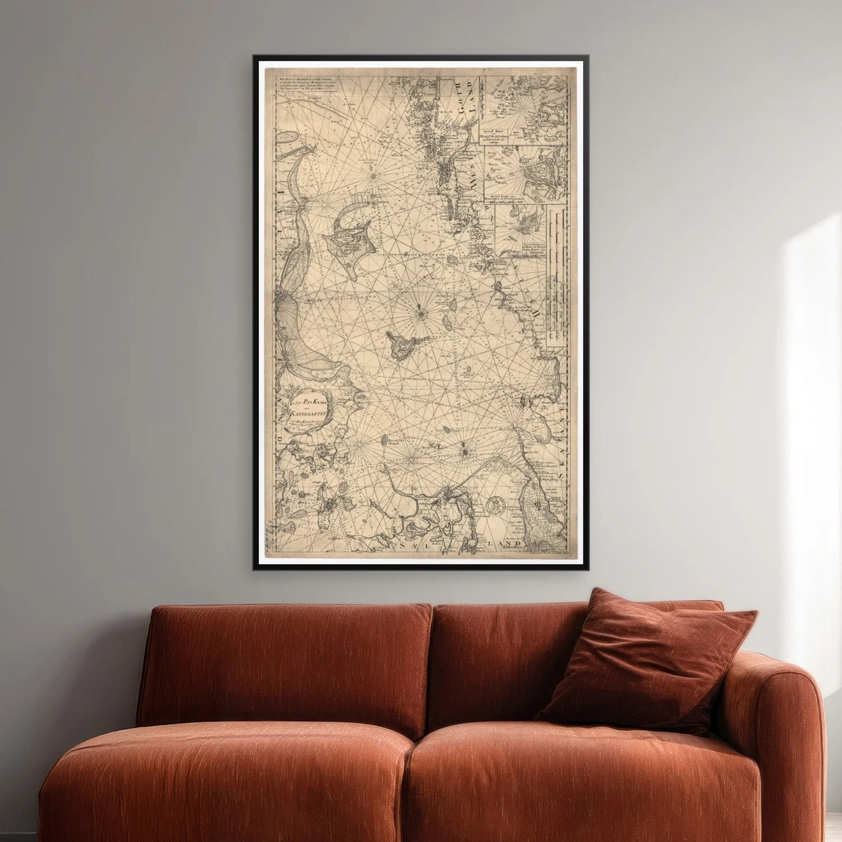 Kaart over Kattegattet 1776 - Søkort - 60×92 cm – billede 2