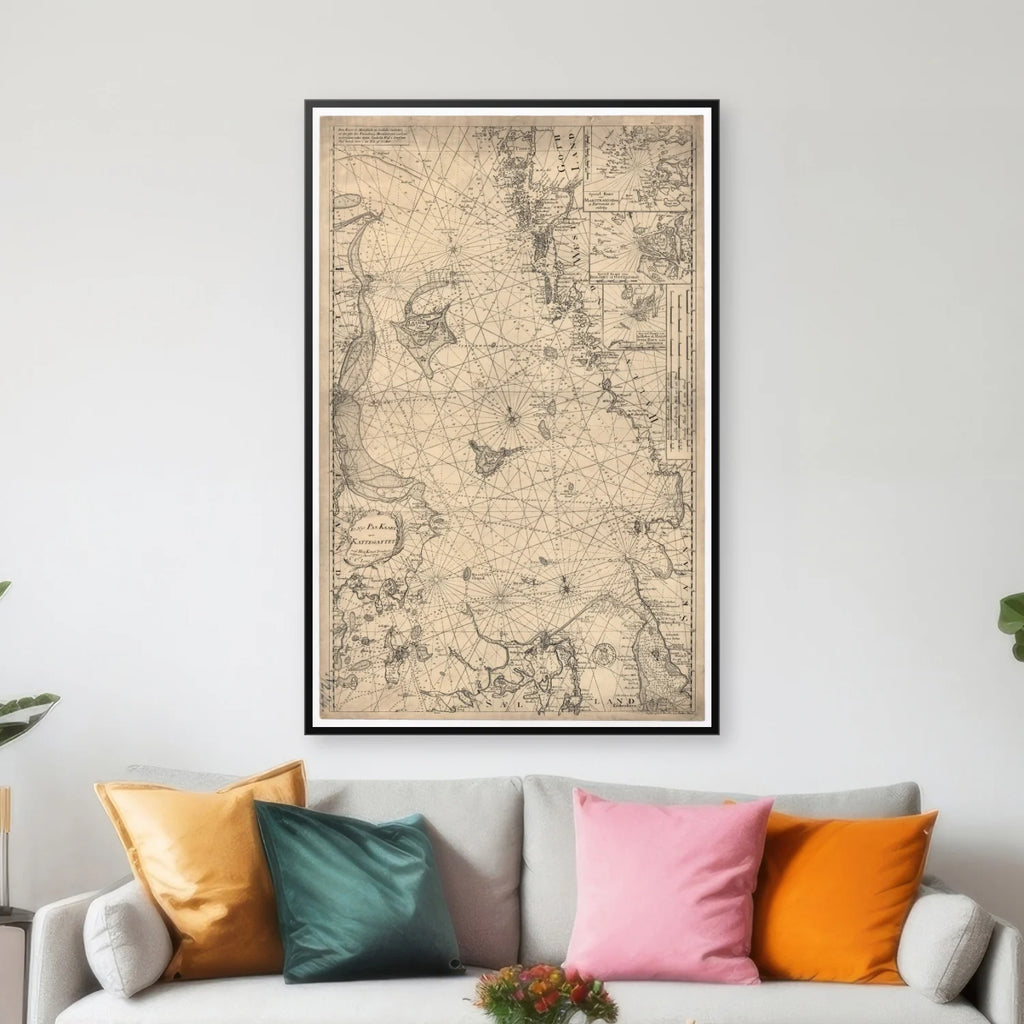 Kaart over Kattegattet 1776 - Søkort - 60×92 cm – billede 3
