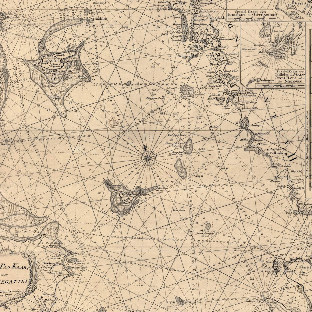 Kaart over Kattegattet 1776 - Søkort - 60×92 cm – billede 4