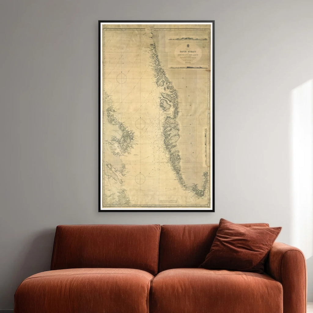 Grønland 1890 - Det Arktiske Hav - Søkort - 50×82 cm – billede 2