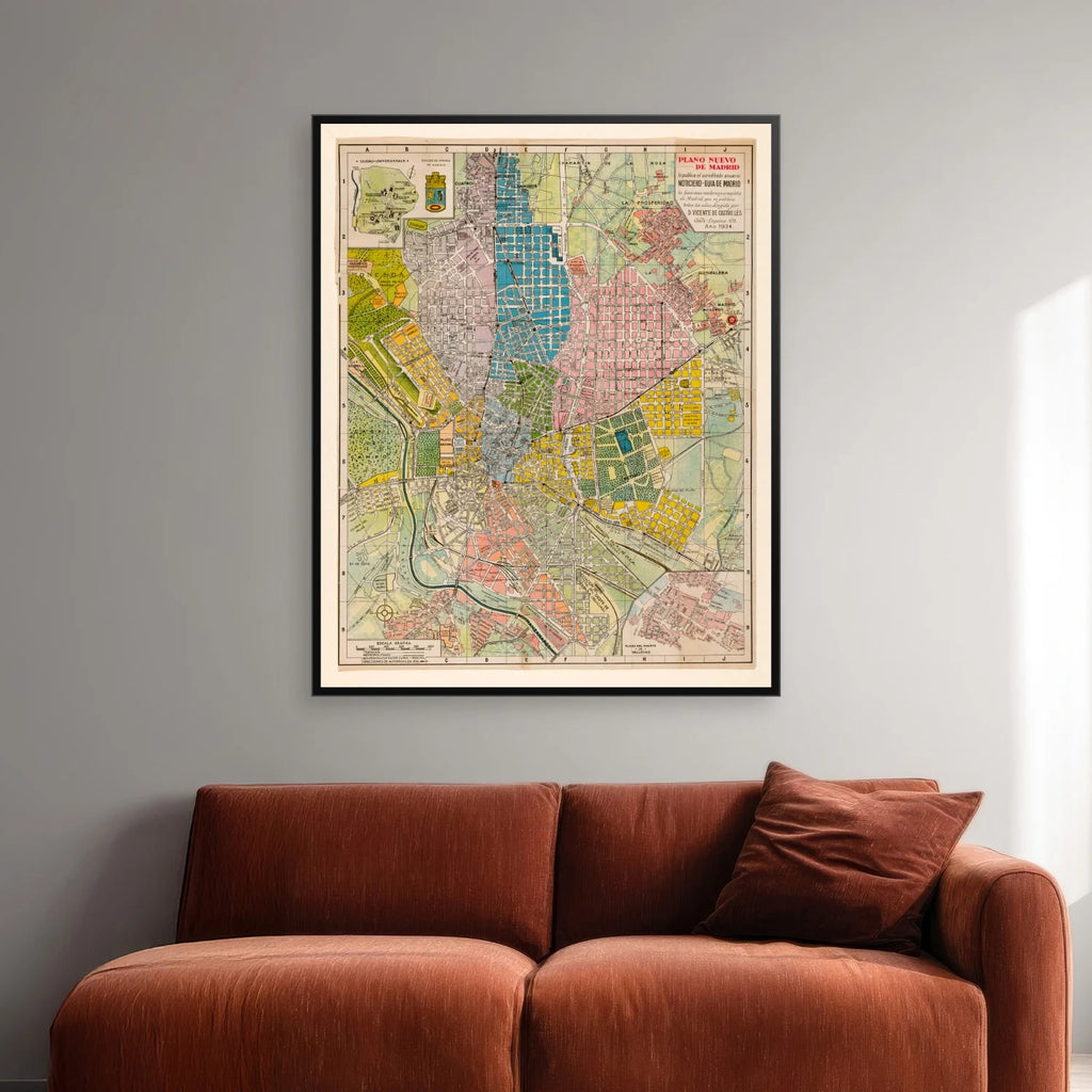 Kort over Madrid 1934 - Bykort - 50×62 cm – billede 2