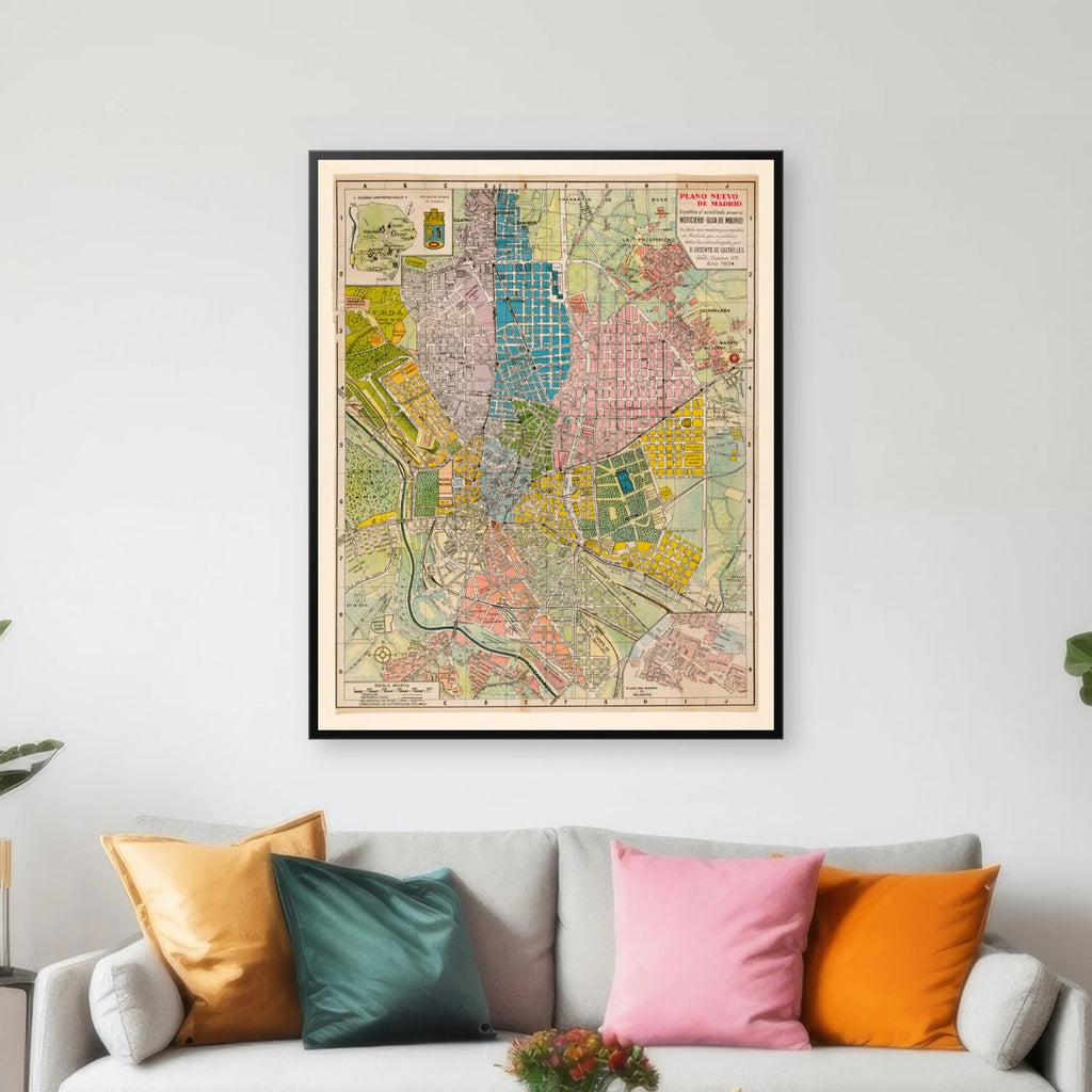 Kort over Madrid 1934 - Bykort - 50×62 cm – billede 3