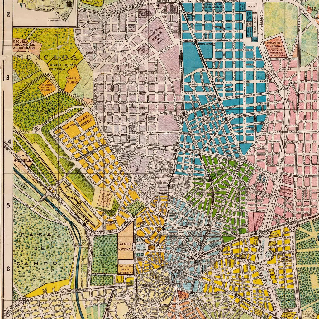 Kort over Madrid 1934 - Bykort - 50×62 cm – billede 4