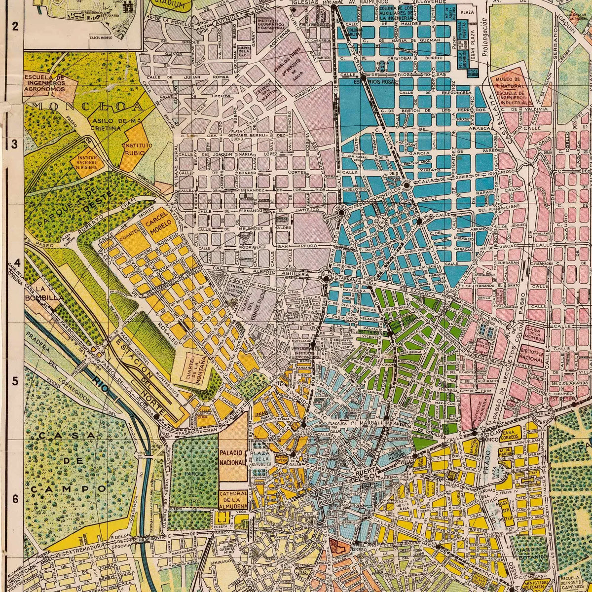 Kort over Madrid 1934 - Bykort - 50×62 cm – billede 4