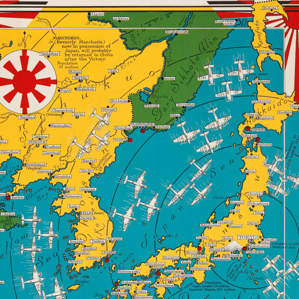 US propaganda 1945 - Kort over Japan – billede 4