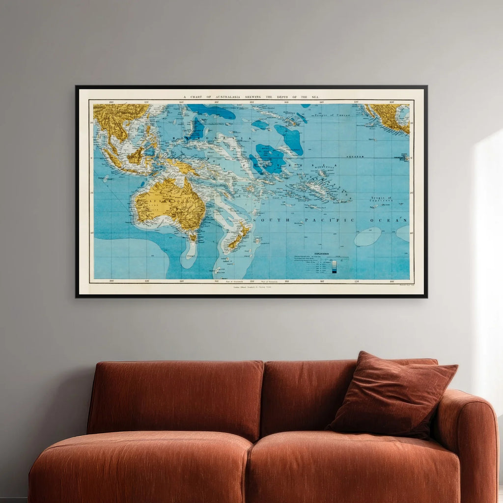 Kort over Australien 1878 - 80×48 cm – billede 2