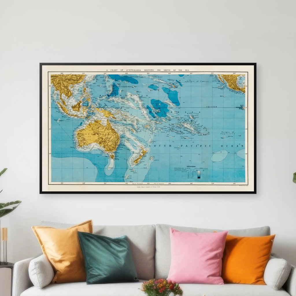 Kort over Australien 1878 - 80×48 cm – billede 3