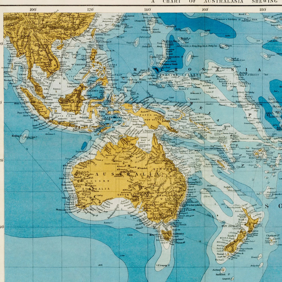 Kort over Australien 1878 - 80×48 cm – billede 4