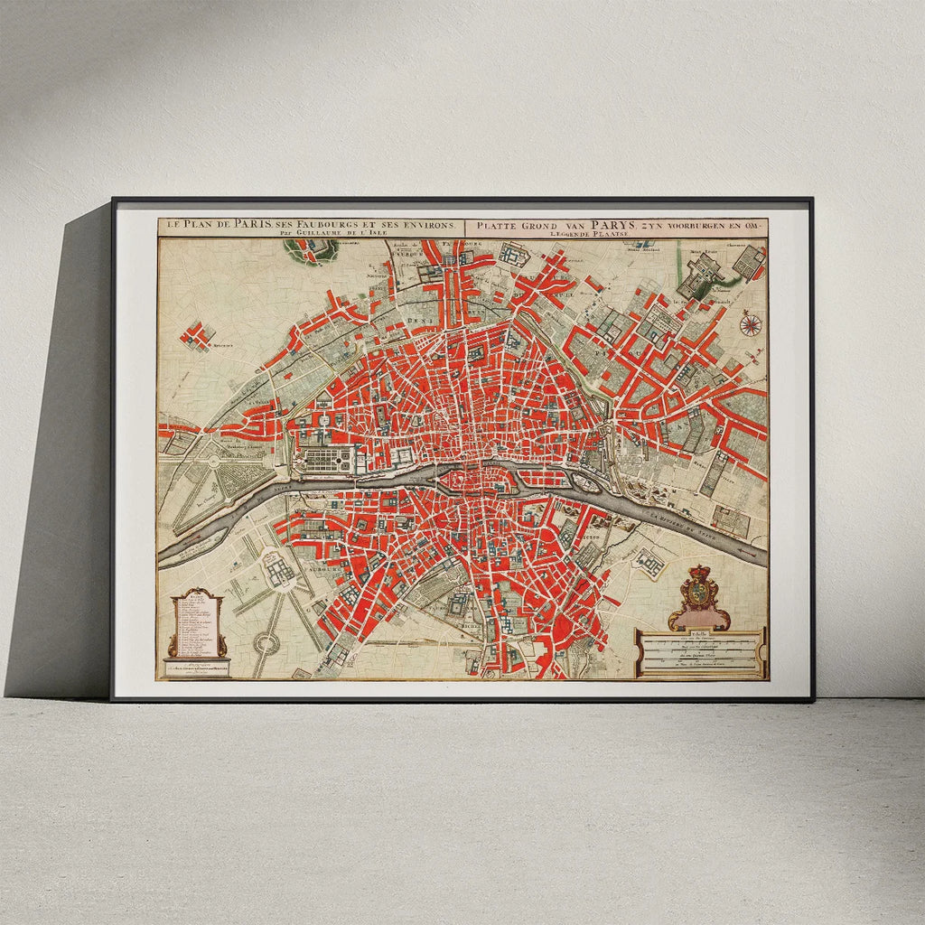 Plan over Paris 1721 - Bykort – billede 2