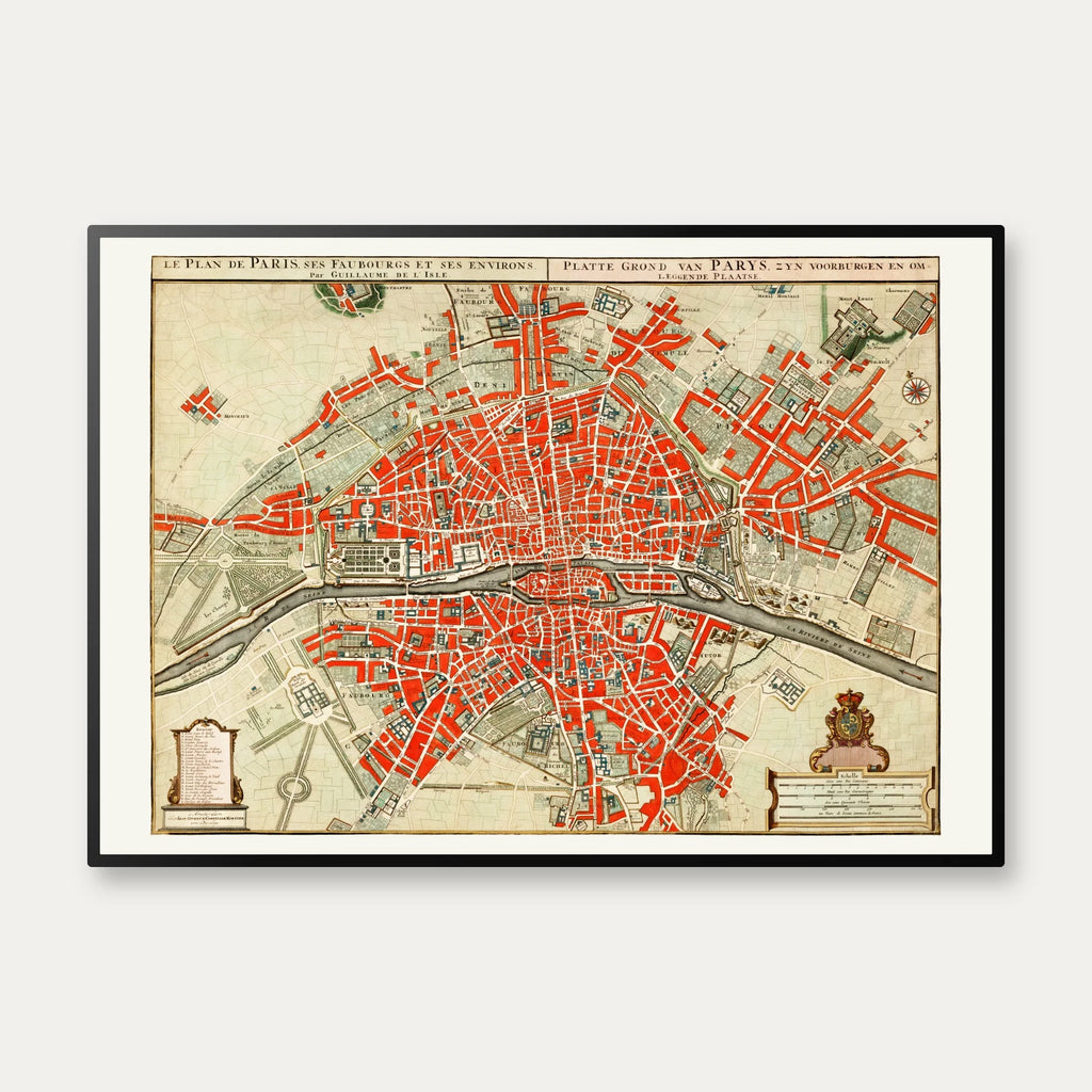 Plan over Paris 1721 - Bykort – billede 1