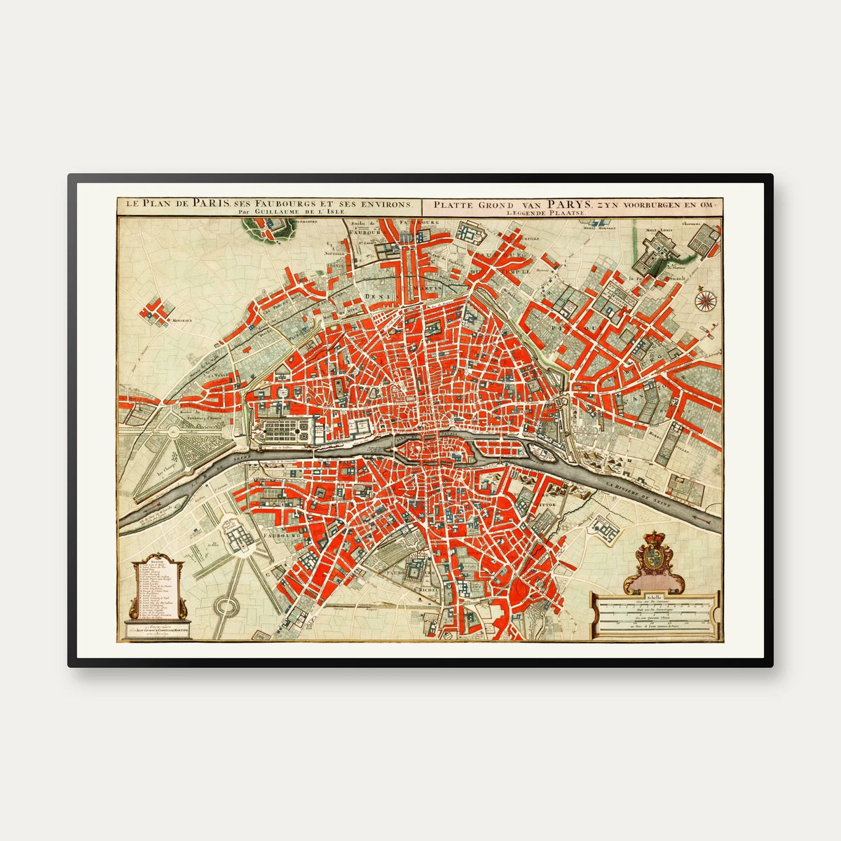 Plan over Paris 1721 - Bykort – billede 1