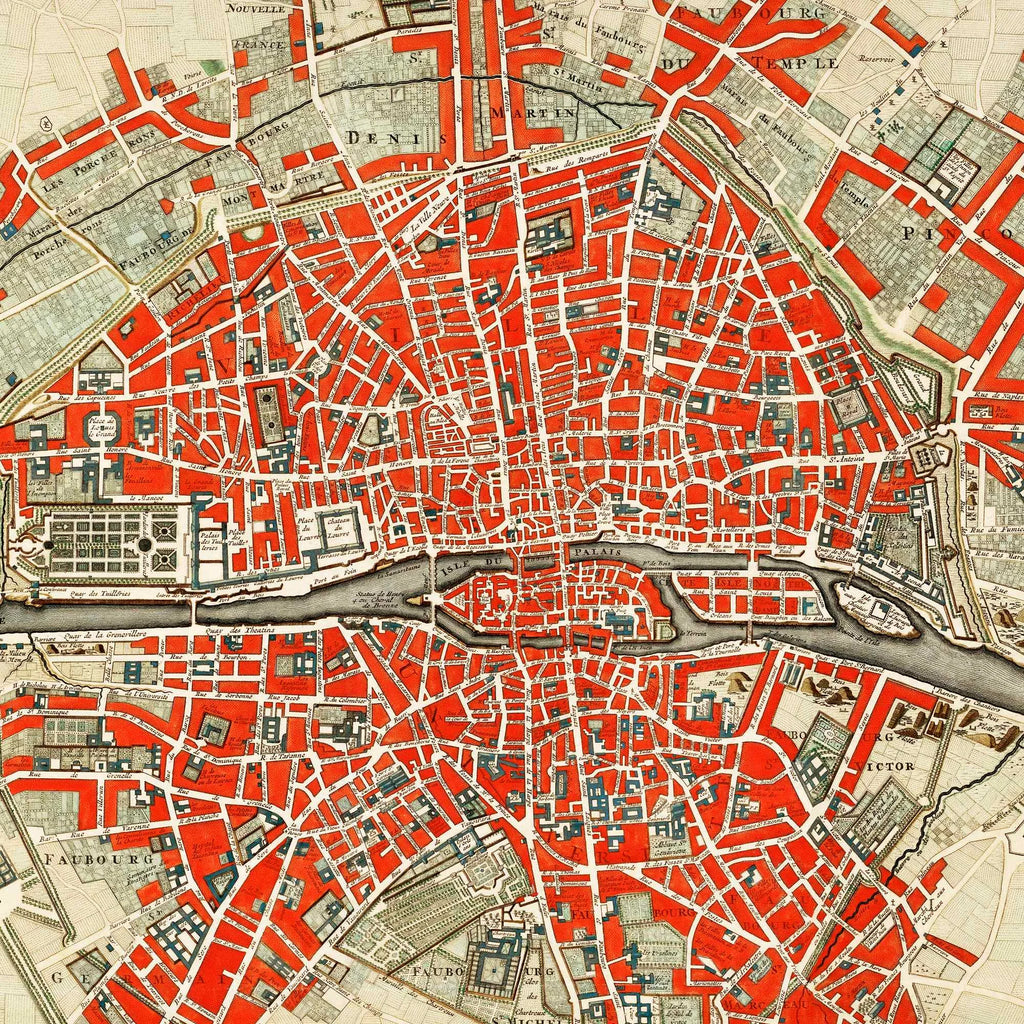 Plan over Paris 1721 - Bykort – billede 3