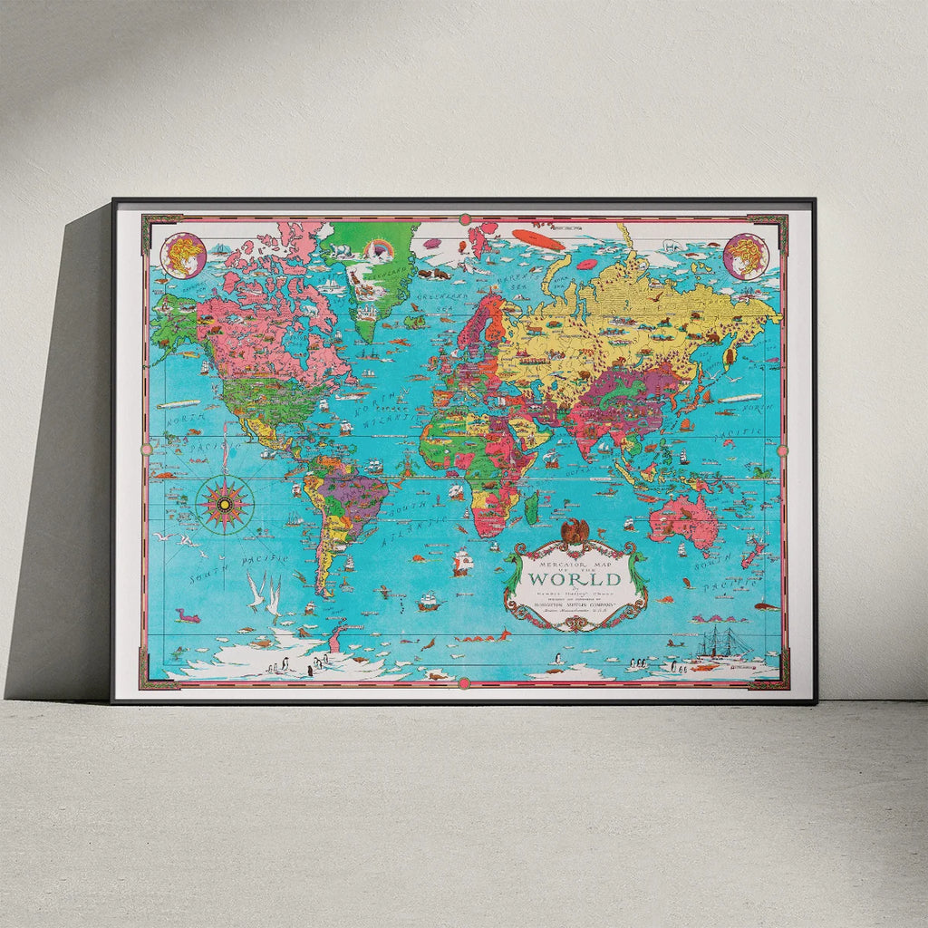 Mercator Verdenskort 1931 - World Map – billede 2
