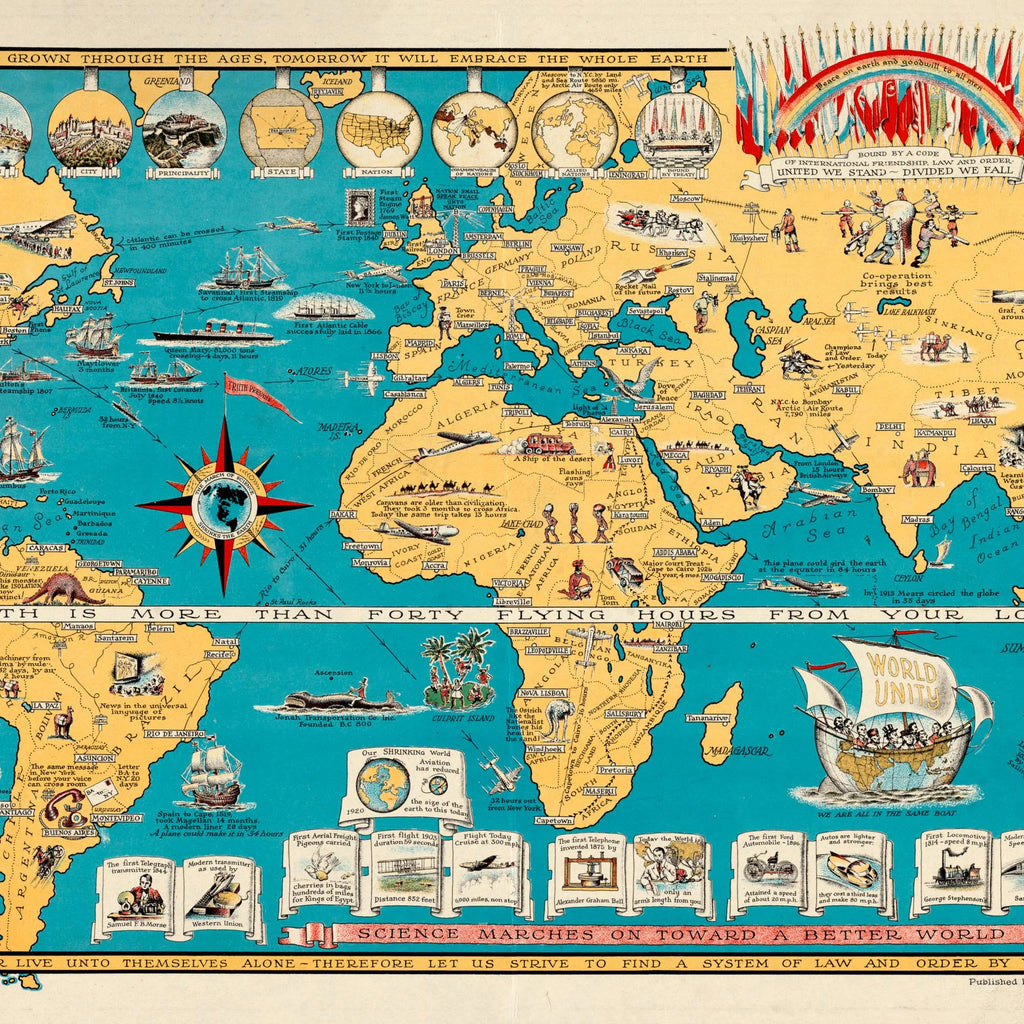 Mercator Verdenskort II 1931 - 120×53 cm – billede 4