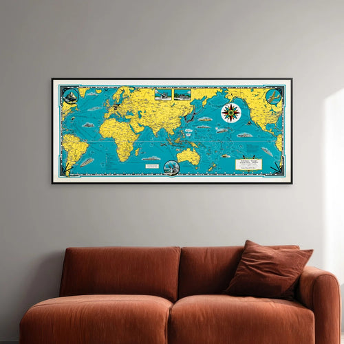 2. Verdenskrig Atlas 1945 - Verdenskort - 120×52 cm – billede 2